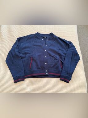 Clare V Navy Jacket with Gold Snap Buttons